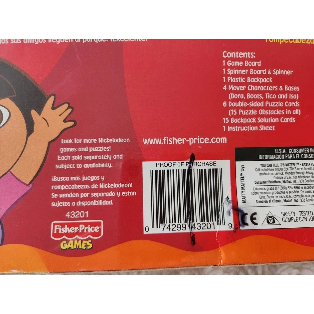 Dora the Explorer Play Park Adventure Board‎ Game 2002 New Sealed